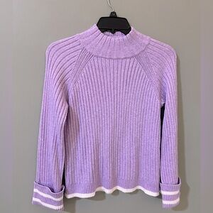 Crown & Ivy ribbed lavender sweater long sleeve high neck medium